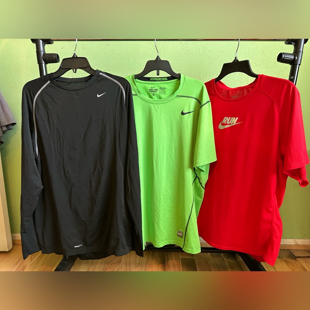 Nike Dri-fit (3 Pack) Men's XL Black, Lime Green, Red